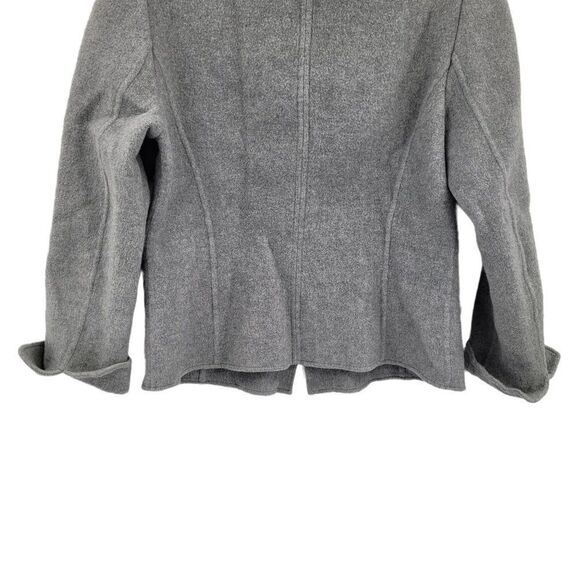 Linda Allard Ellen Tracy Blazer Wool Angora Military Band 3 Button Gray Sz 12 - Picture 9 of 11
